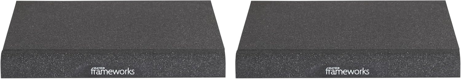 Gator Frameworks Pair of (2) Acoustic Foam Isolation Pads for Studio Monitors, Fits 8" Speakers (GFW-ISOPAD-LG)