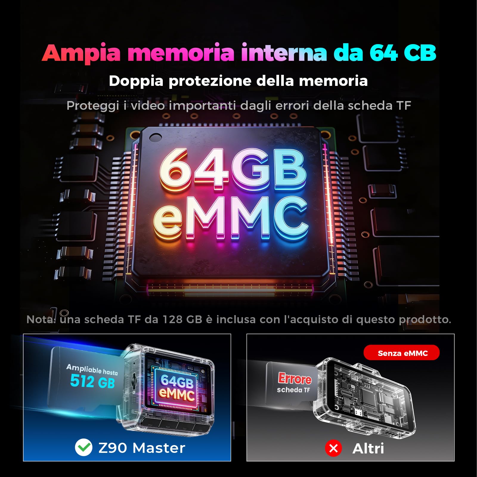 DDPAI Z90 Master 3 Kanal Dashcam Vorne Hinten Innen(4K+4K+3K),Dual STARVIS 2 IMX678 3 HDR Dashcam Auto, 64GB EMMC+128GB Karte Dash Cam, inkl.CPL, Nacht, GPS/ADAS/KI, WLAN, 4G LTE, 24h Parkwache,IPS 3"