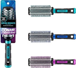 Conair Metal Round Brush for Blow-Drying, Hairbrush for Men and Women, Hairbrush for Medium to Long Hair Lengths, Color Ma...