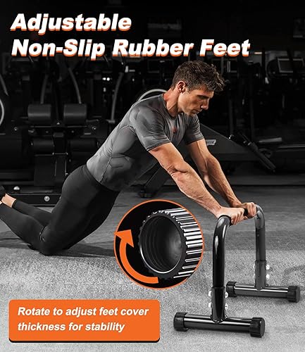 Miniatura 6 de Barra de empuje hacia arriba, barras de paraletas antideslizantes de 12 pulgadas de alto y barras de inmersión con asas de espuma