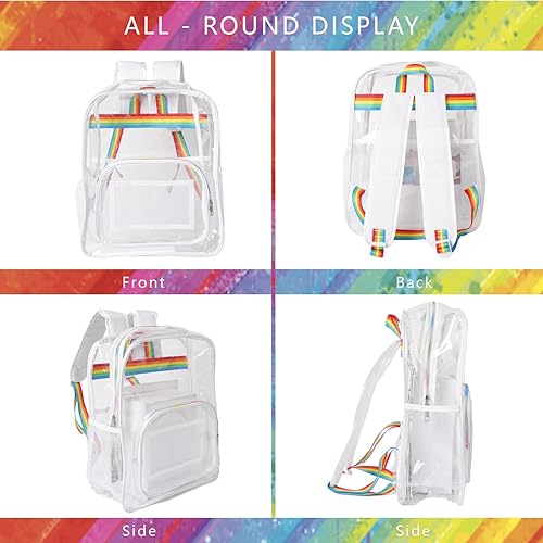 Miniatura 5 de canlodoo Mochila transparente,Bolsa transparente aprobada para estadios,Mochilas transparentes resistentes,Mochila transparente impermeable con una