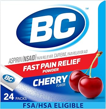 BC Powder Pain Relief, Headache Relief, Cherry Flavor, 24 Count