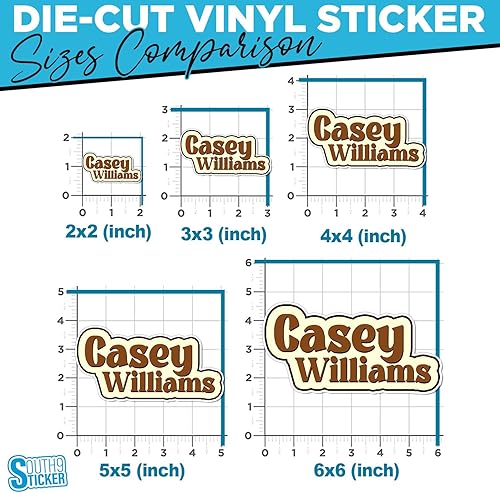 Miniatura 3 de Calcomanías de vinilo troqueladas impermeables con nombre retro para niños, niñas, adultos, para botella de agua, laptop, casco duro, regalos para