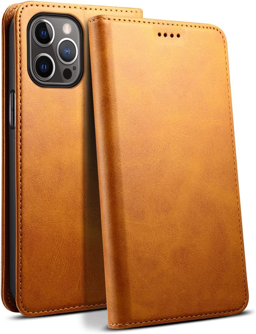 Étui portefeuille pour iPhone 14 Pro étui de téléphone à rabat en cuir