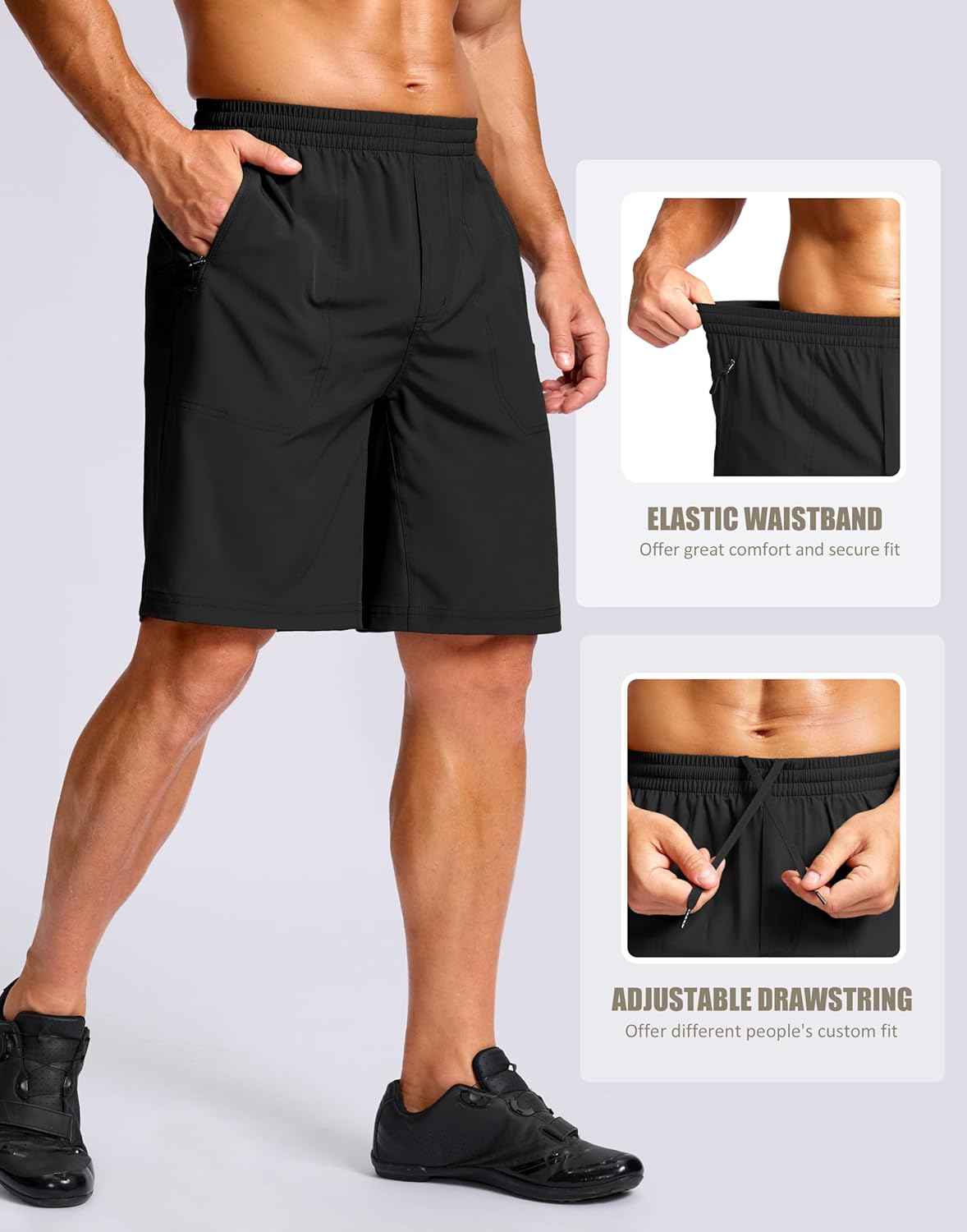 Bikewa Men's Mountain Bike Shorts 4D Padded Baggy Bicycle Biking Riding Lightweight Cycling Shorts with Zipper Pockets - Image 5