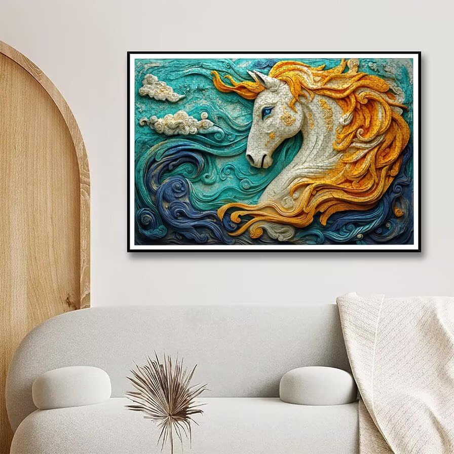 Puzzle 1500 Piezas, Puzzle Caballo con Caja Regalo, Animal Puzzles 1500 Piezas Adultos, Medidas: 87 x 57 cm, Rompecabezas Adultos de Madera, Rompecabezas para Decoración Hogar, Regalo Mujer, -4986