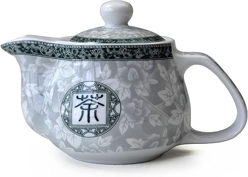 Tetera china de 17 oz porcelana tetera de acero inoxidable filtro de alambre hervidor infusor para oficina en casa