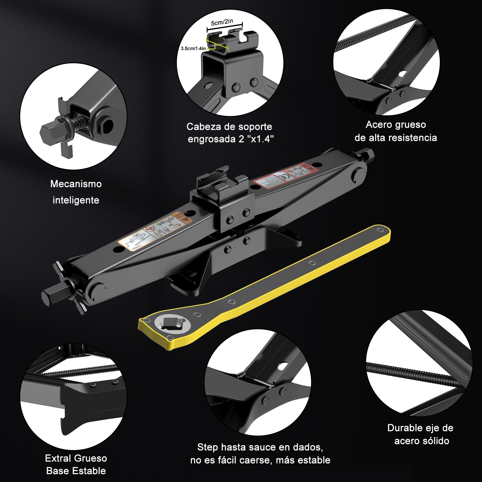 Cric A Pantografo 1.5T Forever Speed - Sollevatore Auto Per Cambio Gomme Con Manovella - Foto 4