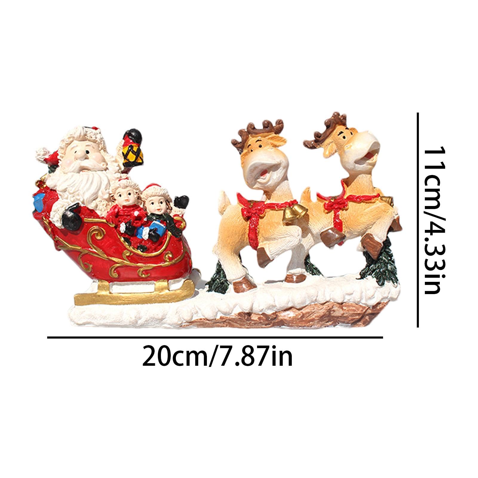 Amazon.co.jp: サンタの置物、サンタクロースの像 | ヘラジカとそりに