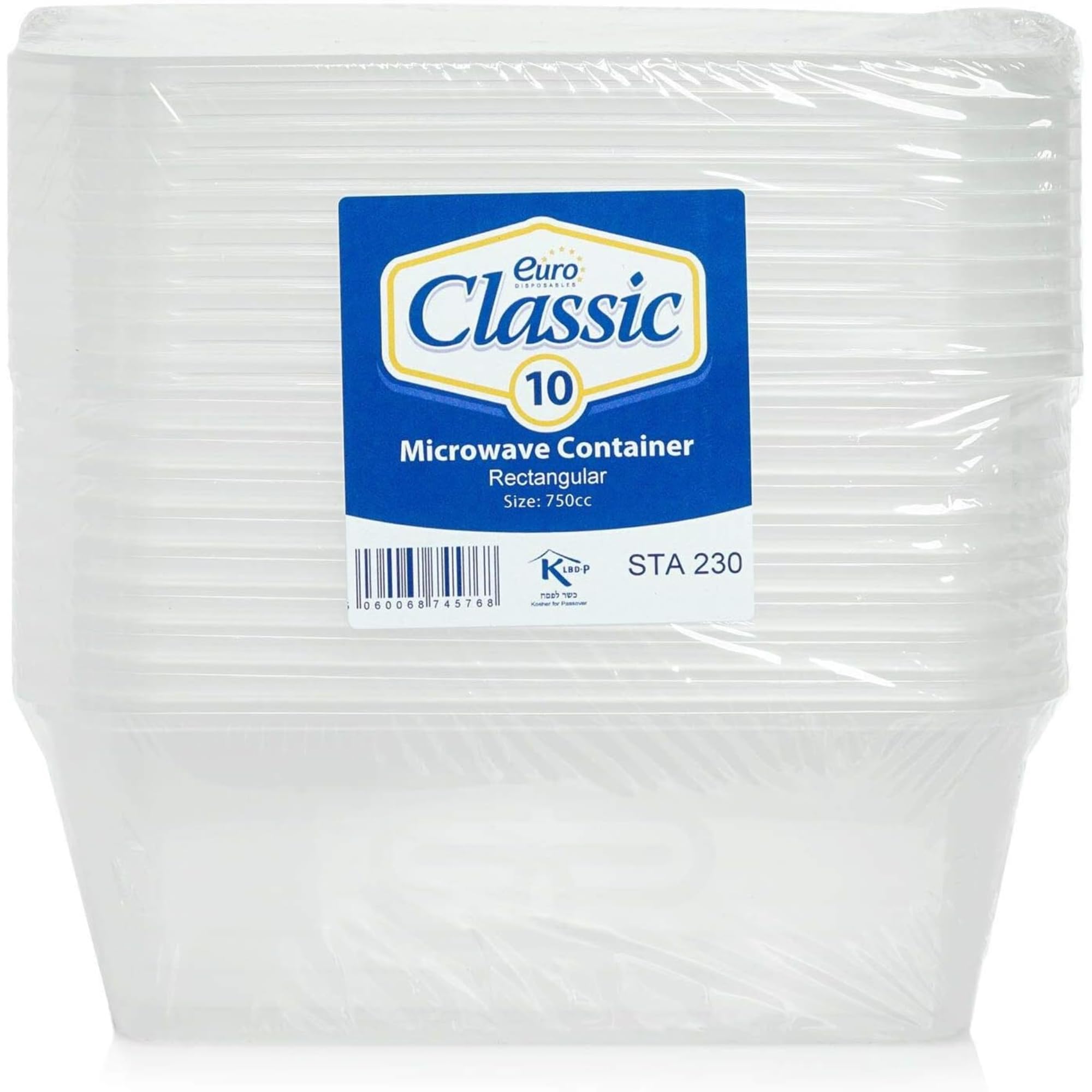 Euro Classic Essential Housewares 10 Food Containers with Lids - 750ml. BPA-Free Leak-Proof Plastic Lunch Box Meal Prep Containers Reusable. Lunchbox Snack Box Food Storage Containers.