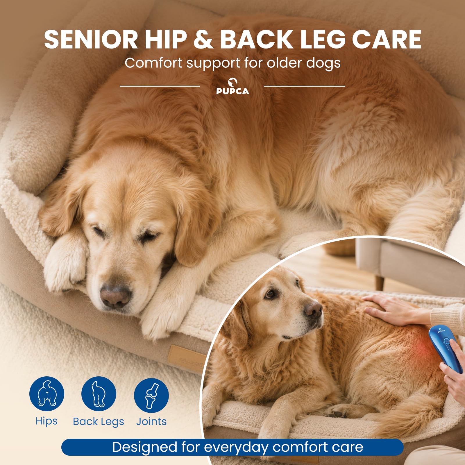 Dispositivo Terapia Luz Roja para Perros y Gatos, 18 * 620nm Dispositivo de Fototerapia para Mascotas Músculos, Cadera & Articulaciones, 2 Modos & Temporizador de 15 Minutos, Uso Diario en Casa