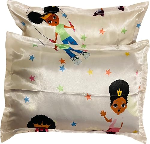 Sábana bajera ajustable de satén para cuna, para bebés, niñas, niños, cama de día para retener la humedad del cabello (funda de almohada para niños