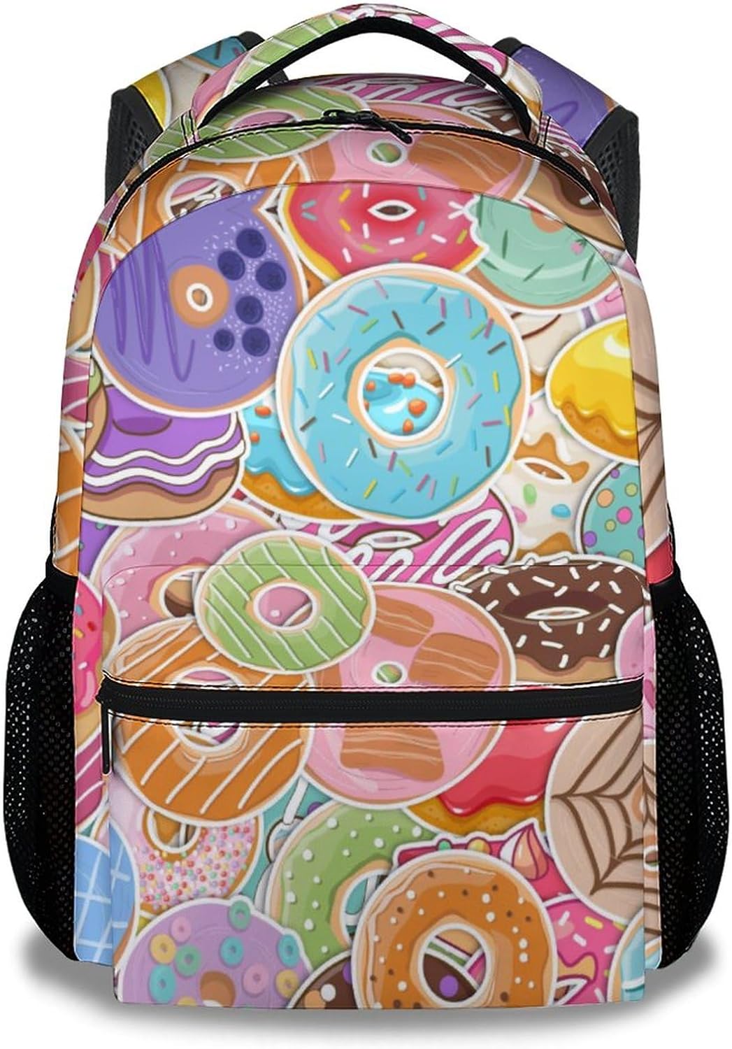 Donut Backpacks for Girls, Boys - 16 Inch Cute Backpack for School - Colorful, Large Capacity, Durable, Lightweight Bookbag for Kids Travel