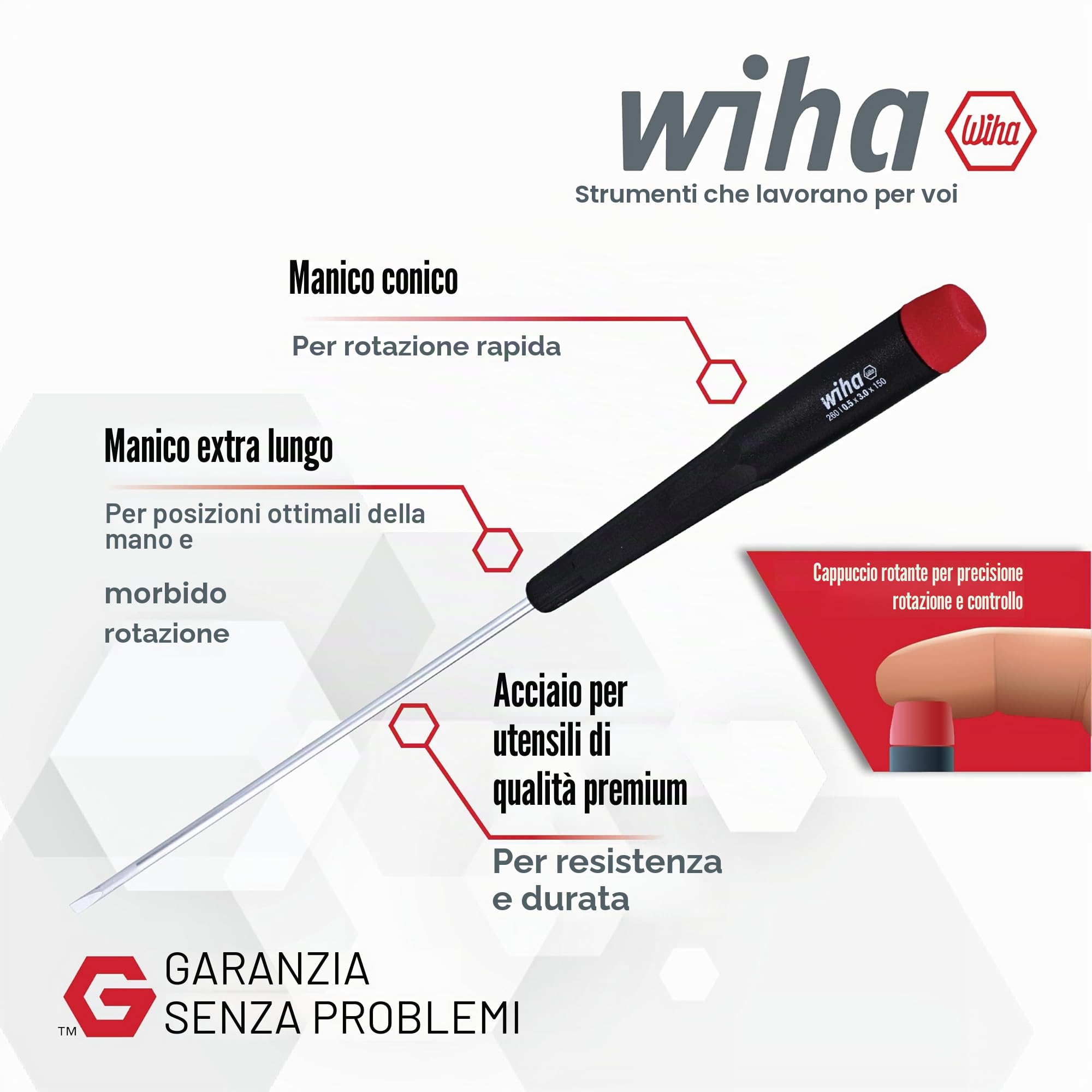 Wiha 26192 - Set di cacciaviti con intaglio e Phillips, 5 pezzi