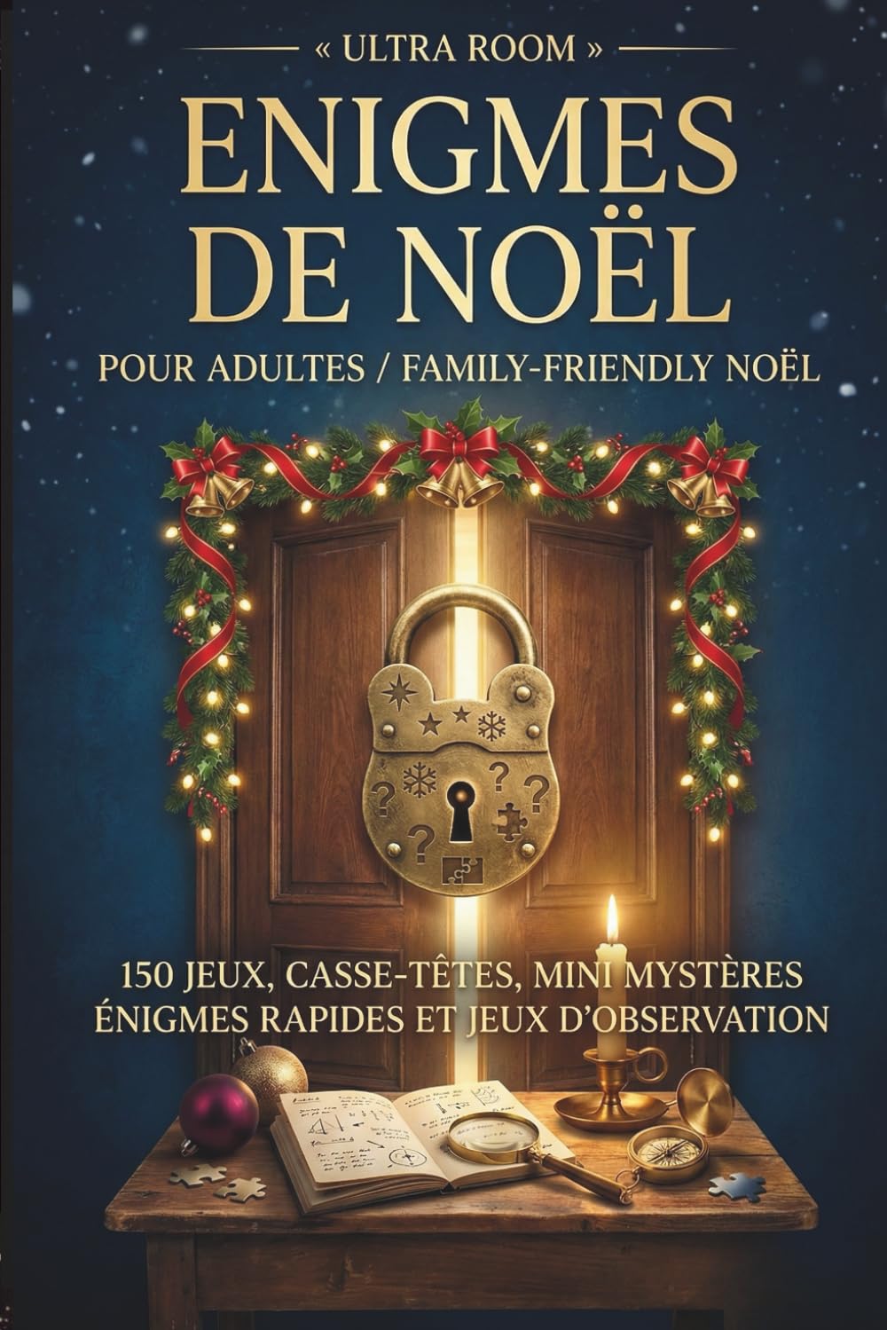 Énigmes de Noël pour Adultes/Family-Friendly Noël: Escape Game, Jeux Logiques, Jeux de Noël, Casse-Têtes et 24 Défis de l’Ave: 150 Jeux, Casse-Têtes, ... Quiz et Défis Spéciaux pour les Fêtes