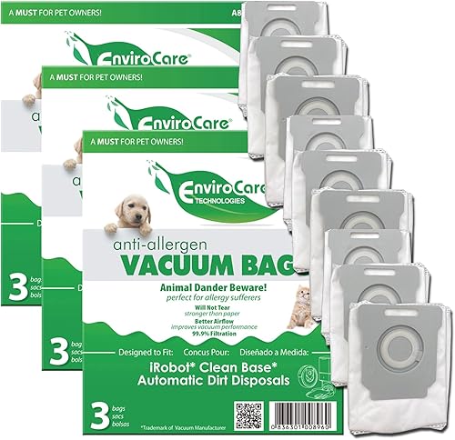 EnviroCare Bolsas de repuesto para aspiradora de alérgenos diseñadas para adaptarse a iRobot Roombai7, i7+, i7Plus, i8, i8+, i3, i3+, i4, i4+, i6,