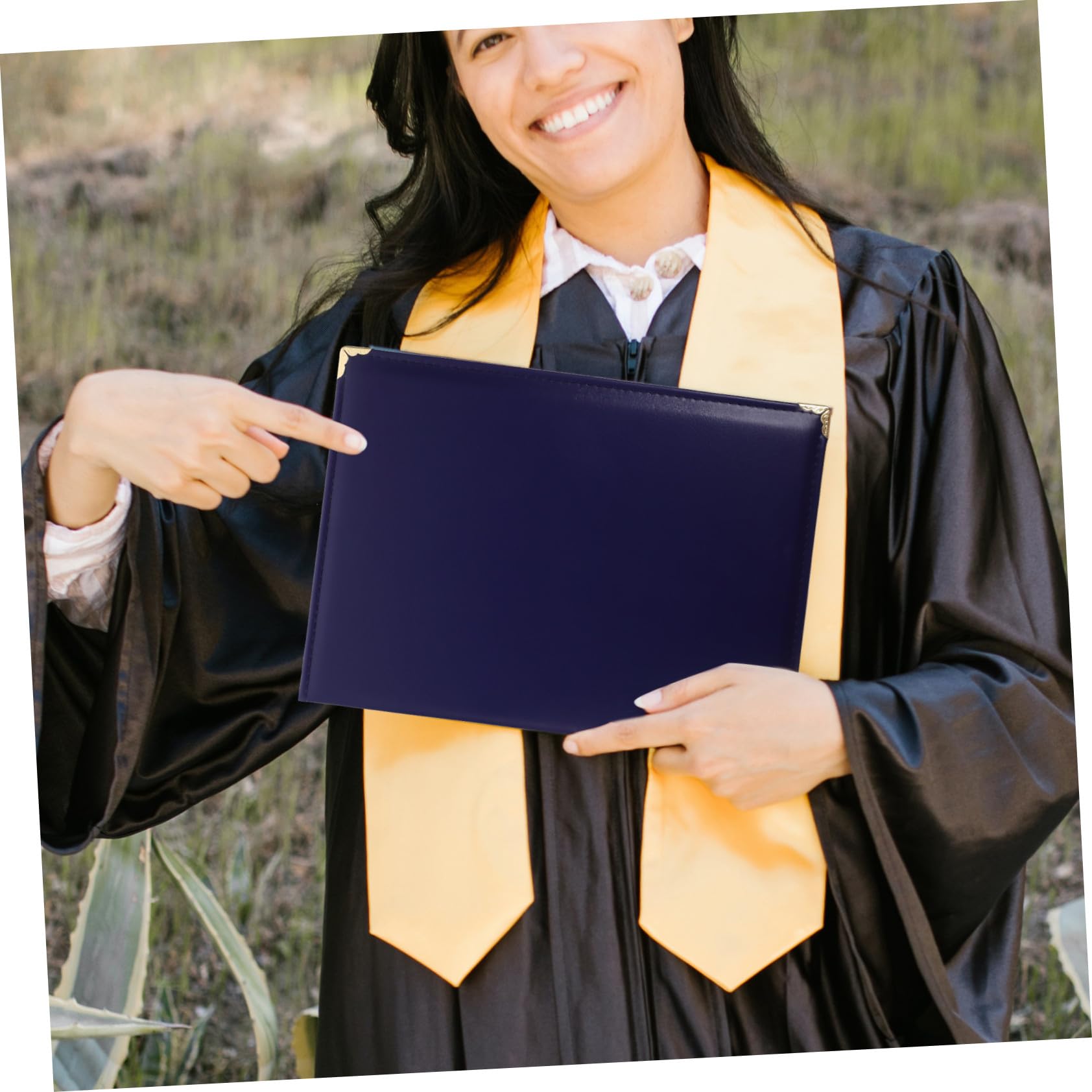 Copertina Certificato D'onore in Pelle A4 Custodia Protettiva Rigida, Cartella Portadocumenti Orizzontale e Verticale per Diplomi, Premi e Certificati, per Ufficio e Casa