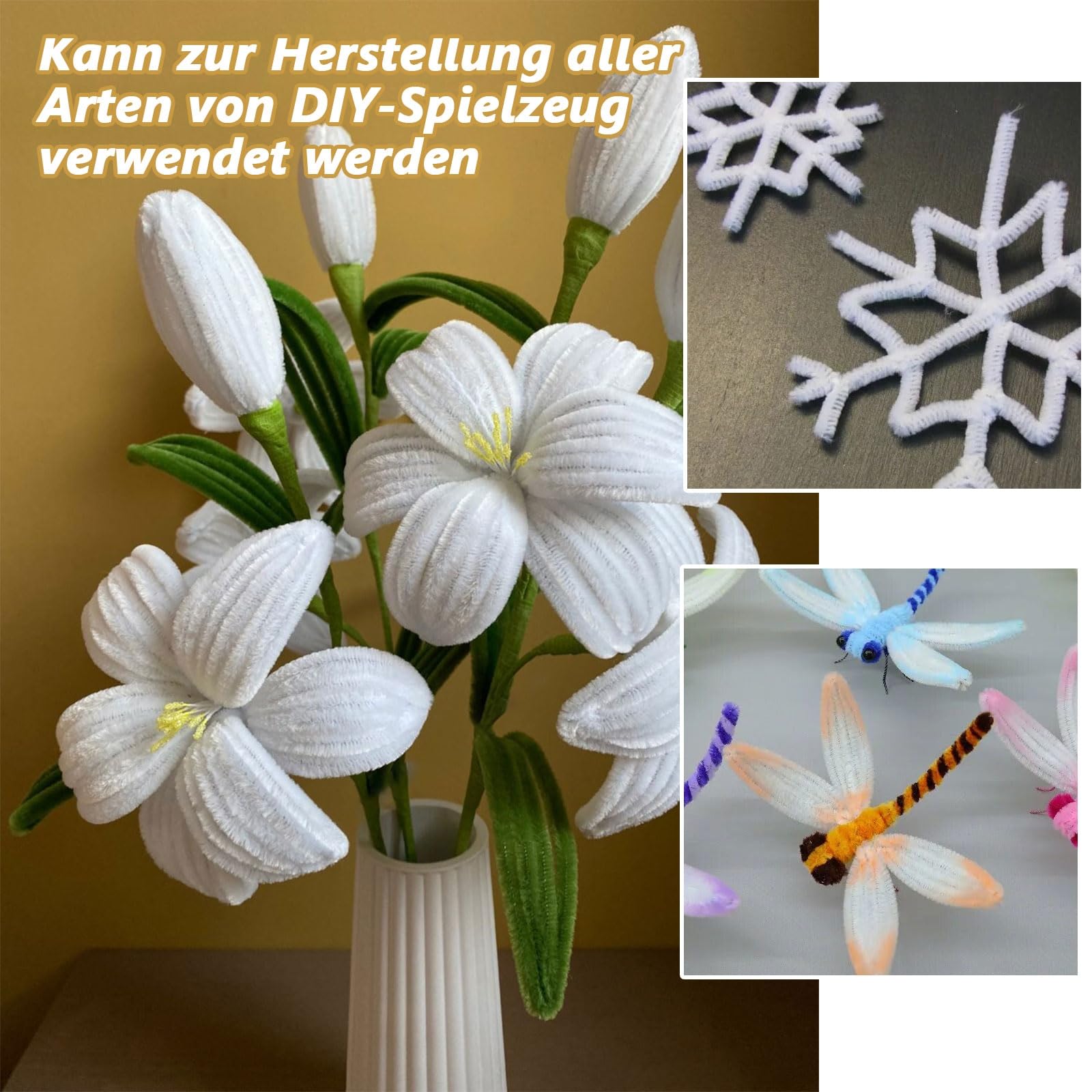 Ainiv 200 stuks pijpenragers, kleurrijk om te knutselen, goud zilveren glitterdraad, chenilledraad, 30 cm, chenilledraad, buigpluche om te knutselen en te decoreren, voor kinderen en volwassenen