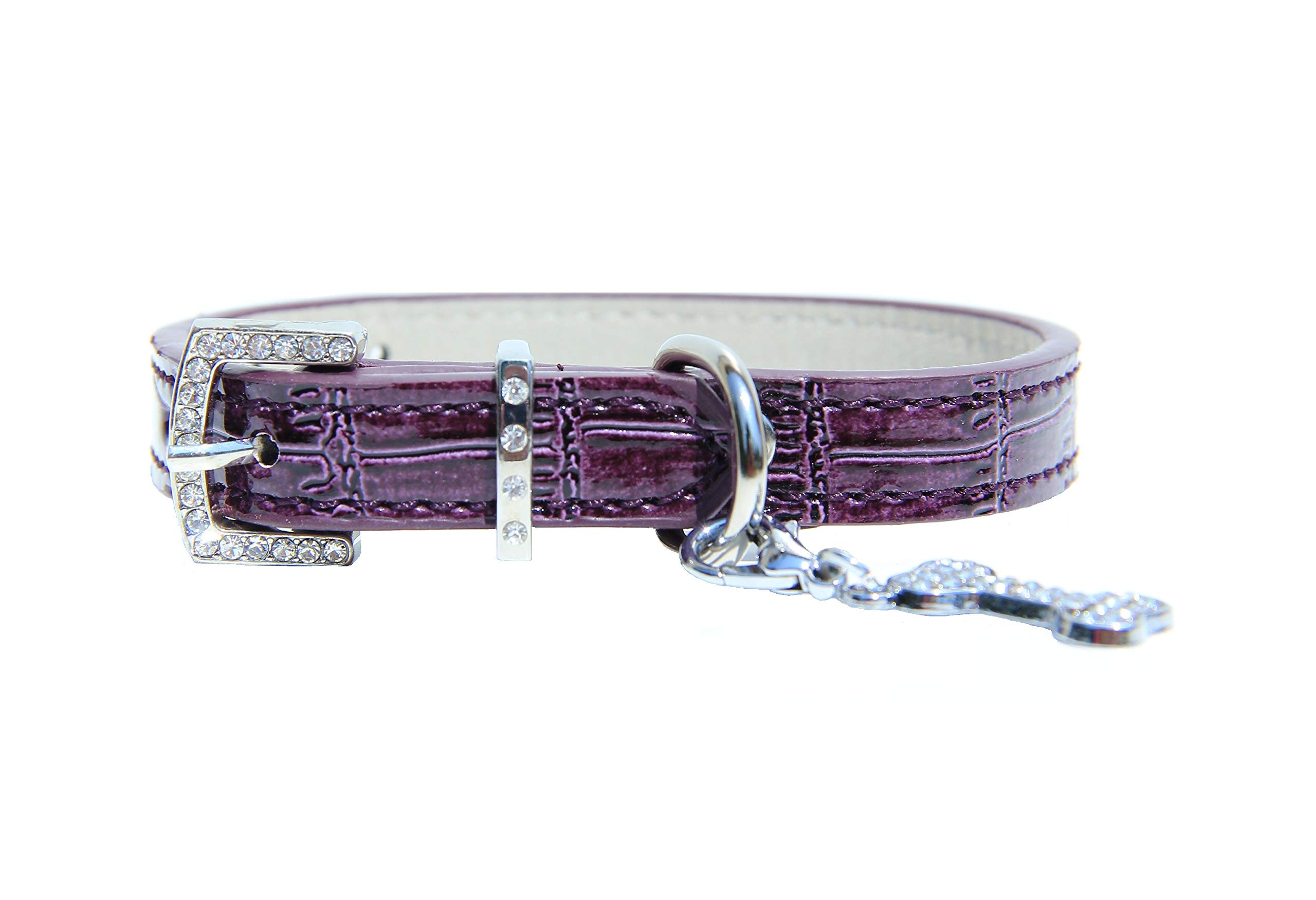 Collier prune effet croco 35-45cm l'élégance canine raffinée