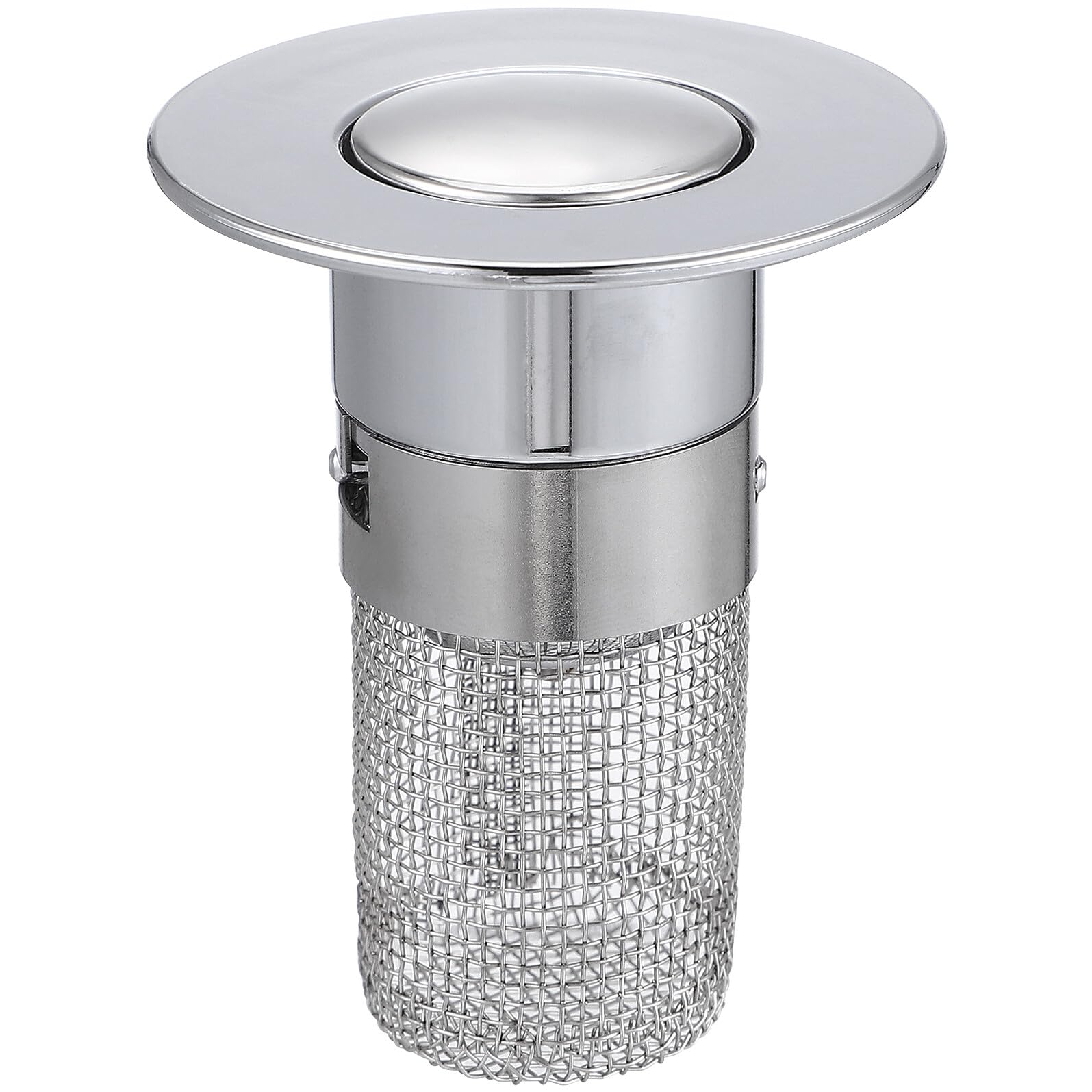 Tapón de Desagüe para Lavabo Baño Filtro Pop-up con Núcleo de Rebote Material Abs Latón y Acero Inoxidable Fácil Instalación Filtro Antidesagüe para Lavabo y Fregadero