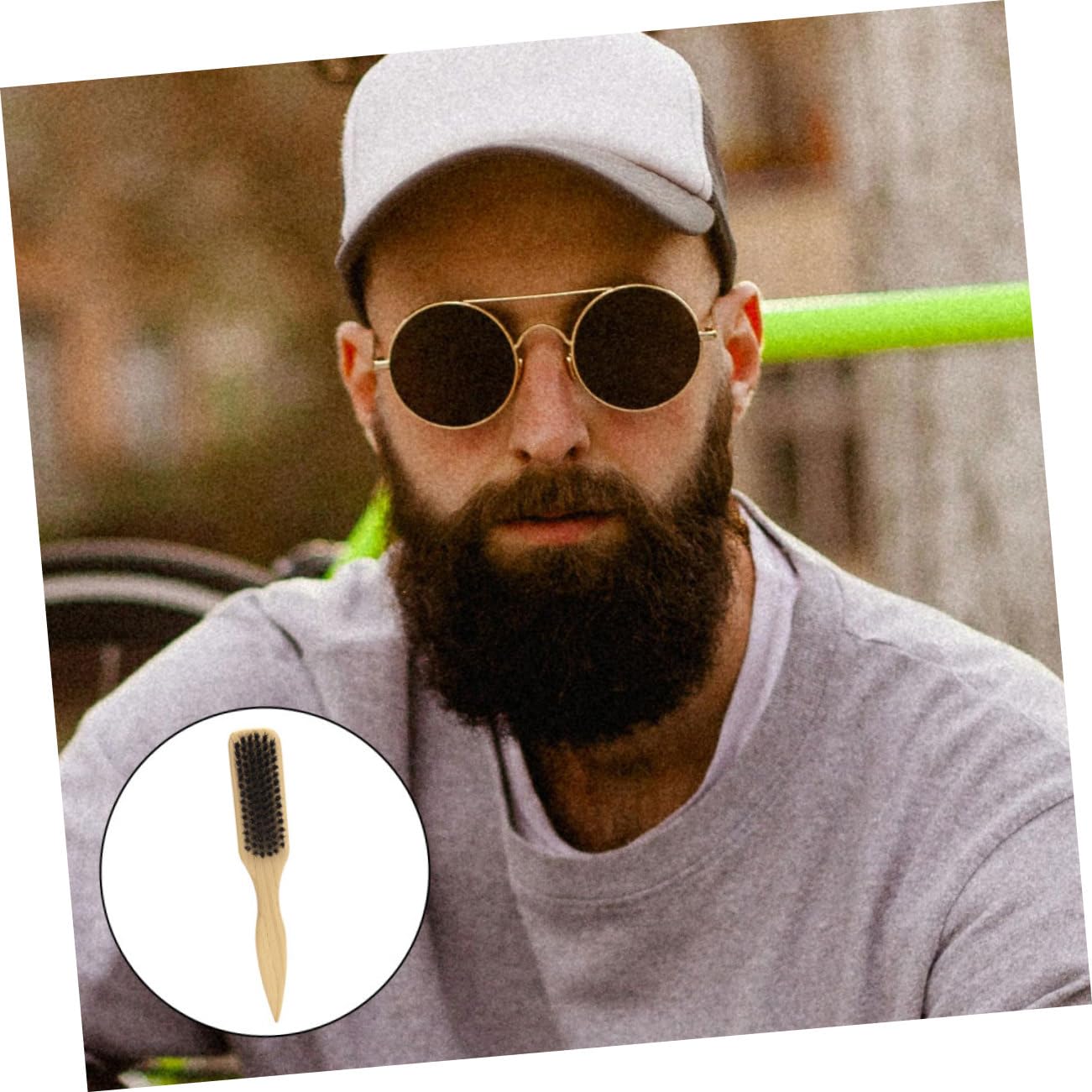 Didiseaon Beard Brush for Men Hair Follicle Brush Wooden Handle Double Sided for Grooming Kit