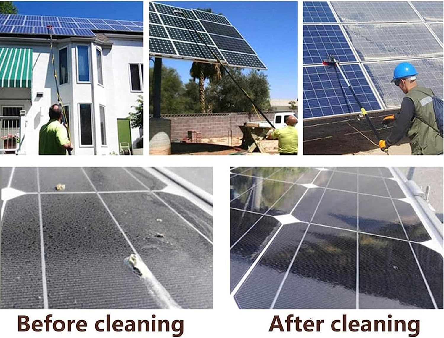 Waterfed Pole Cleaning Kit, Spazzola Teles per, Sistema di pulizia del pannello solare, Lavavetri con tubo, Palo di alimentazione dell'acqua ad alta portata per una pulizia efficiente