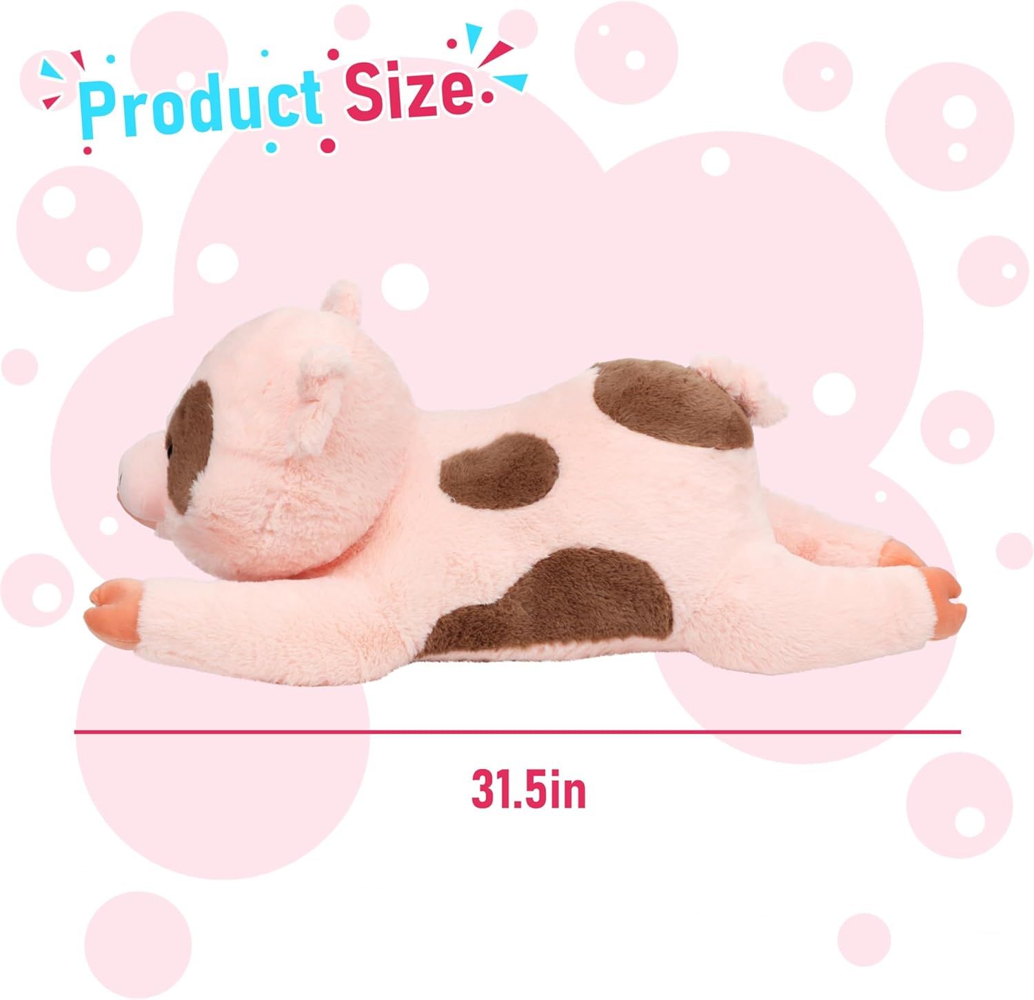 Pig Stuffed Animal, Giant 32" Stuffed Piggy, Large Soft Plush Pig Toy Birthday Holiday Party Gifts for Kids Girls Boys - Image 3