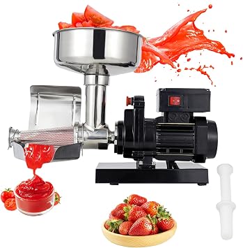 Electric Tomato Strainer, 450W Commercial Tomato Milling Machine, Stainless Steel Food Press Machine, Sauce Squeezer Machine for Tomato Strawberry and Blueberry Sauce
