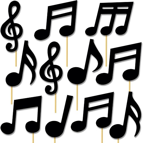 Miniatura 2 de 21 piezas de centro de mesa con temática de notas musicales, decoraciones musicales para fiesta de cumpleaños, centros de mesa para mesa rock,