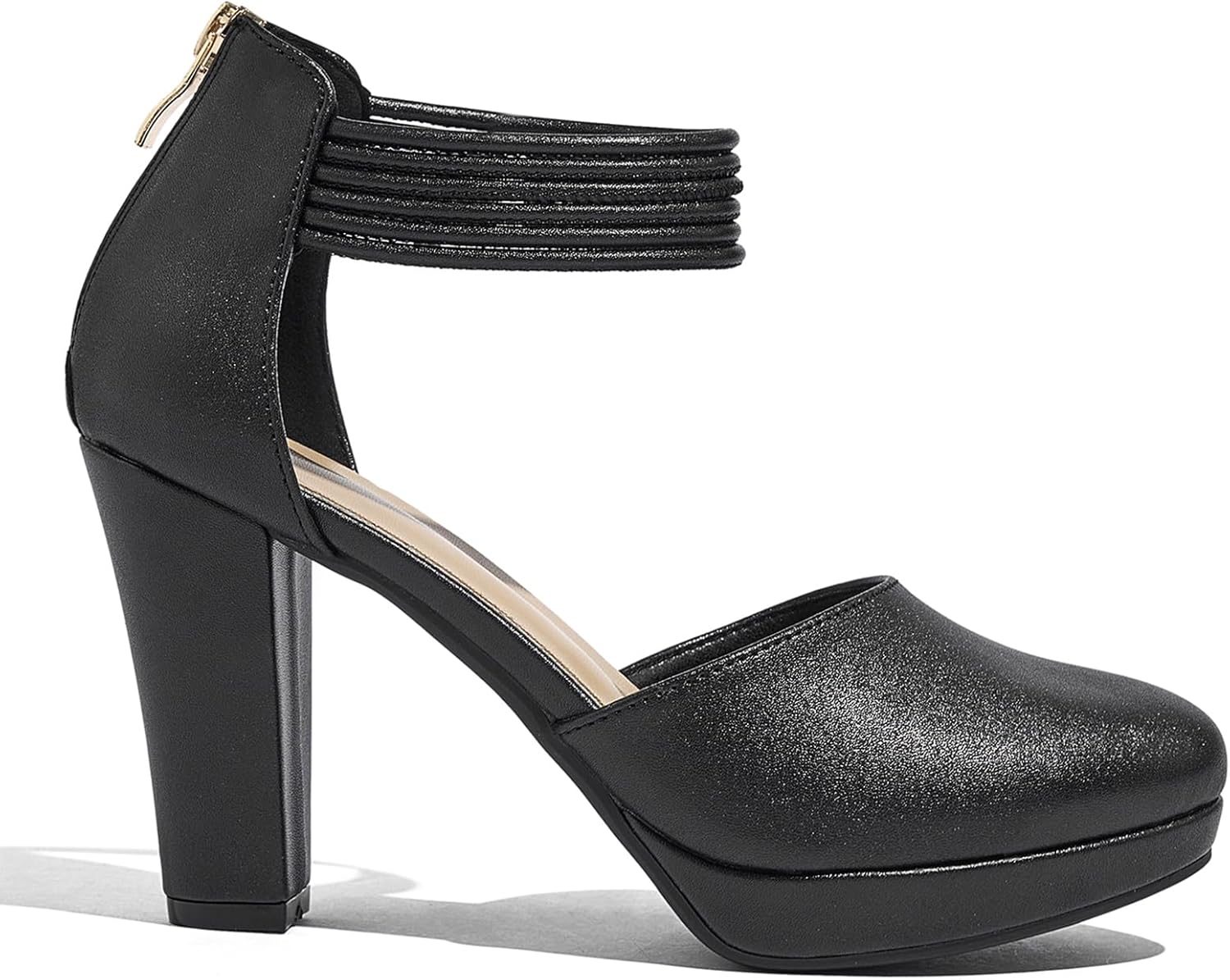 Closed Toe Heels Platform Heels Ankle Strap Dress Shoes for Women - Image 4