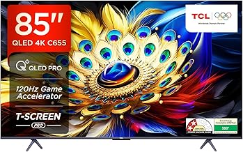 Tcl 85 inch (215 cm)  C655 Series Google 85C655 (Black) Smart 4K Ultra HD QLED TV