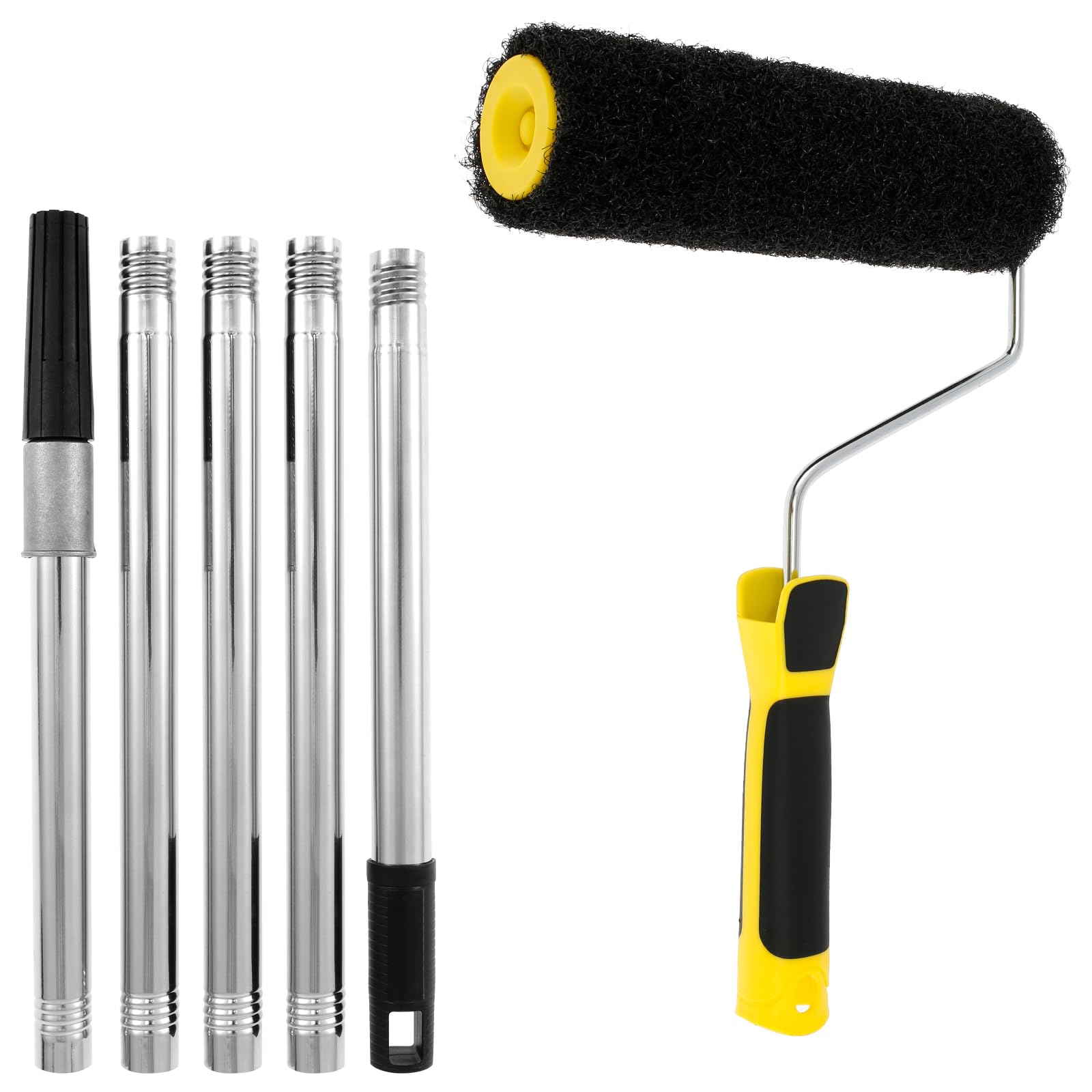 Rhaiqbvc Sliver 9 Inch Plaster Roller Drywall Compound Roller With Ergonomic Handle Drywall Comfort Texture Roller Manual Applying Putty Roller Brush For Wall And Ceiling Surface