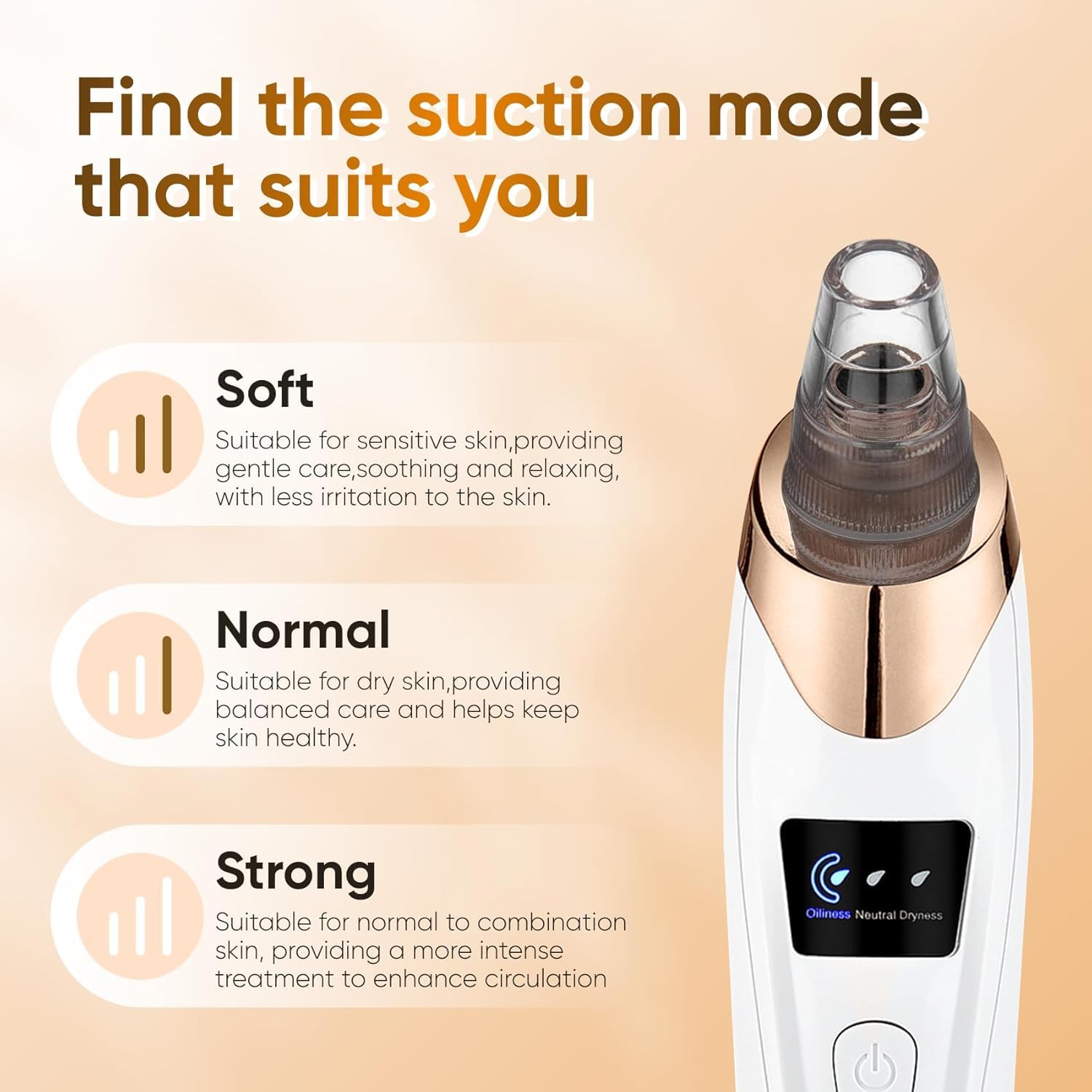 Feelon 5-in-1 Blackhead Remover Machine – Electric Pore Cleaner & Whitehead Removal Tool, Deep Face Cleaner Machine for Acne, Pimple & Blackhead Removal, USB Rechargeable Derma Suction Device 3