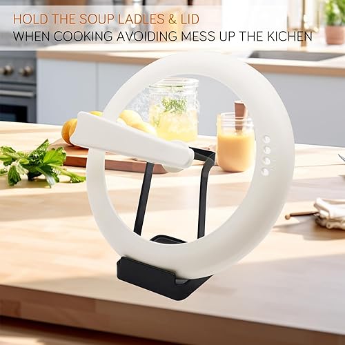 Miniatura 2 de vocheer Soporte para tapa de olla, organizador de cocina de acero inoxidable, soporte para cucharas, soporte de tapa para utensilios de cocina,
