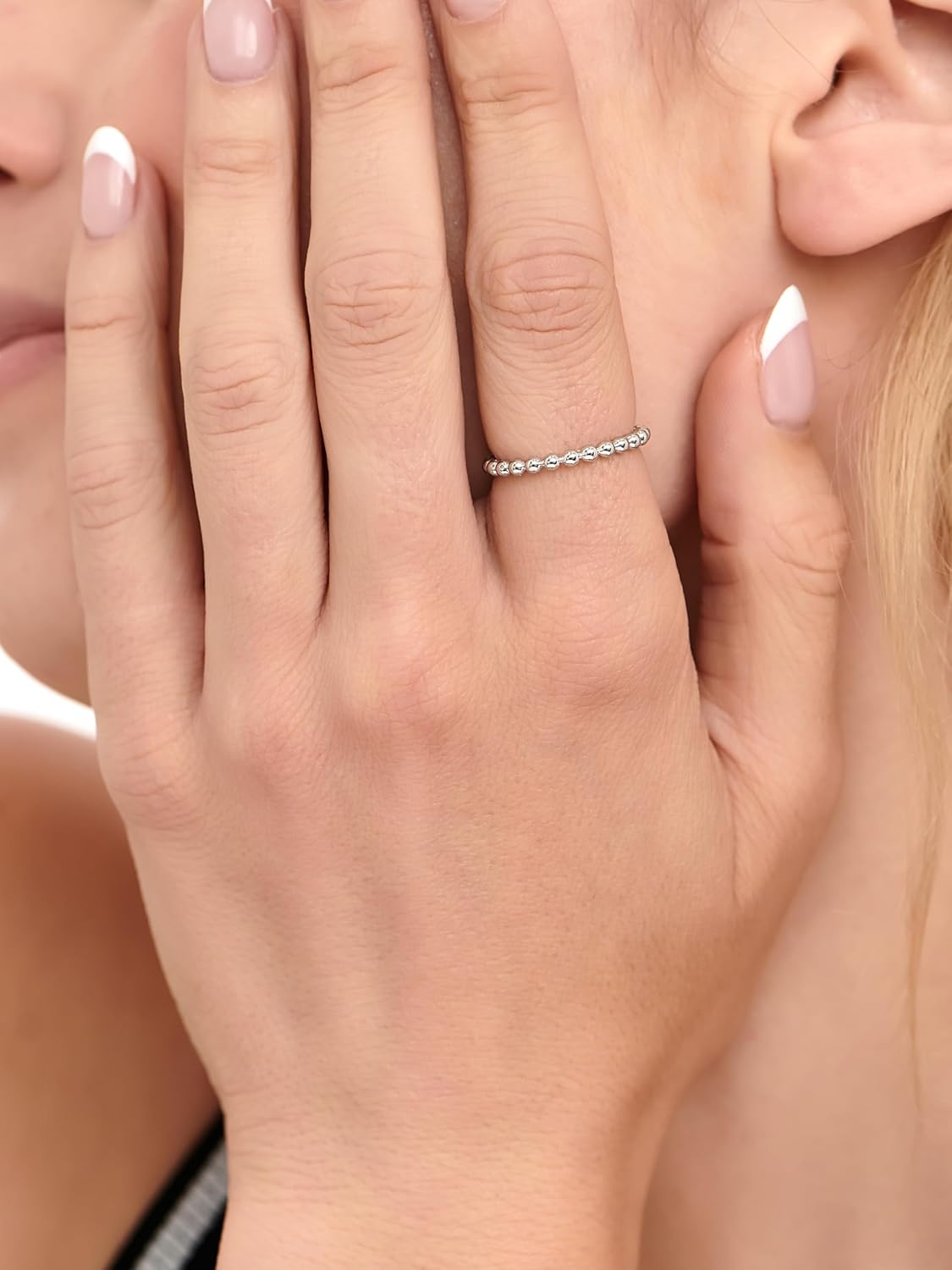 DEVATA Gold or Rhodium Plated Sterling Silver 925 – Eternity, Band Ring for Women – Heart, Knot, Clover, Infinity, Mariner, Cable, Curb, Cuban, Figaro, Daisy, Rope, Ribbed, Dome