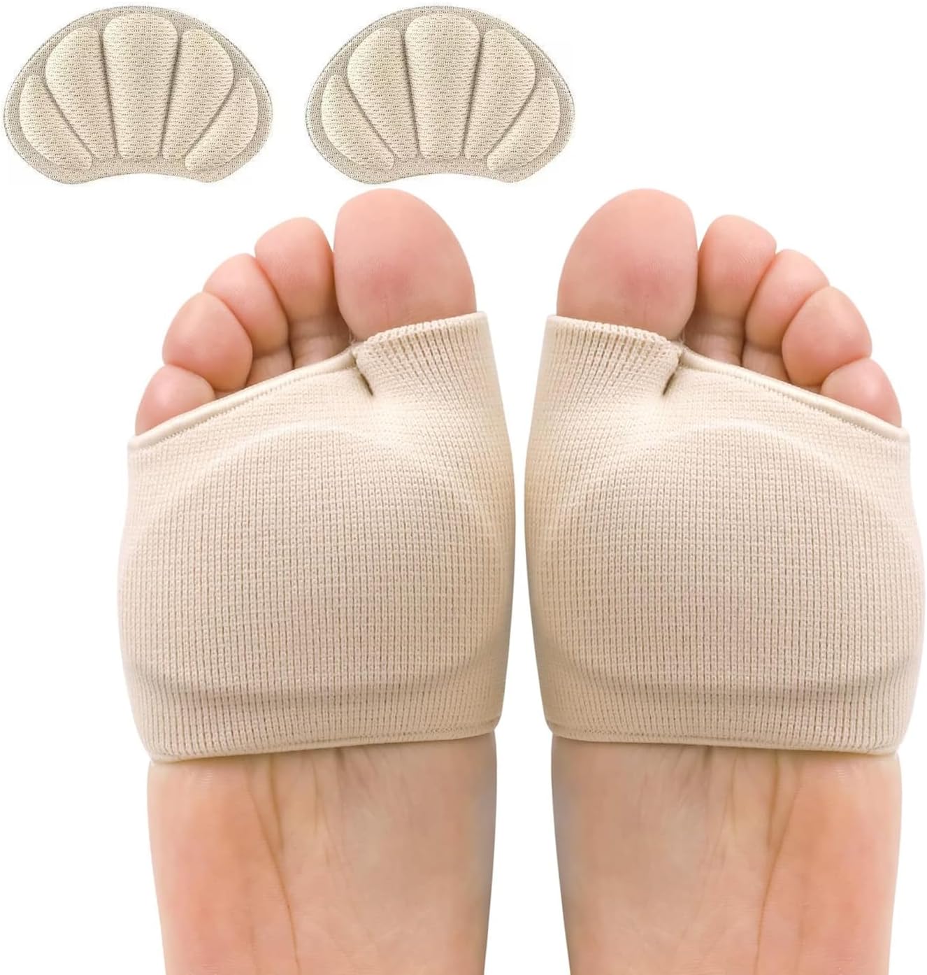 AYNKH Metatarsal Pads for Women and Men, Metatarsal Gel Protector Cushion Pads, Relieve Ball of Foot Pain, Gel Sleeves Cushions Pad, Metatarsal Support with 1 Pairs Heel Cushion Inserts