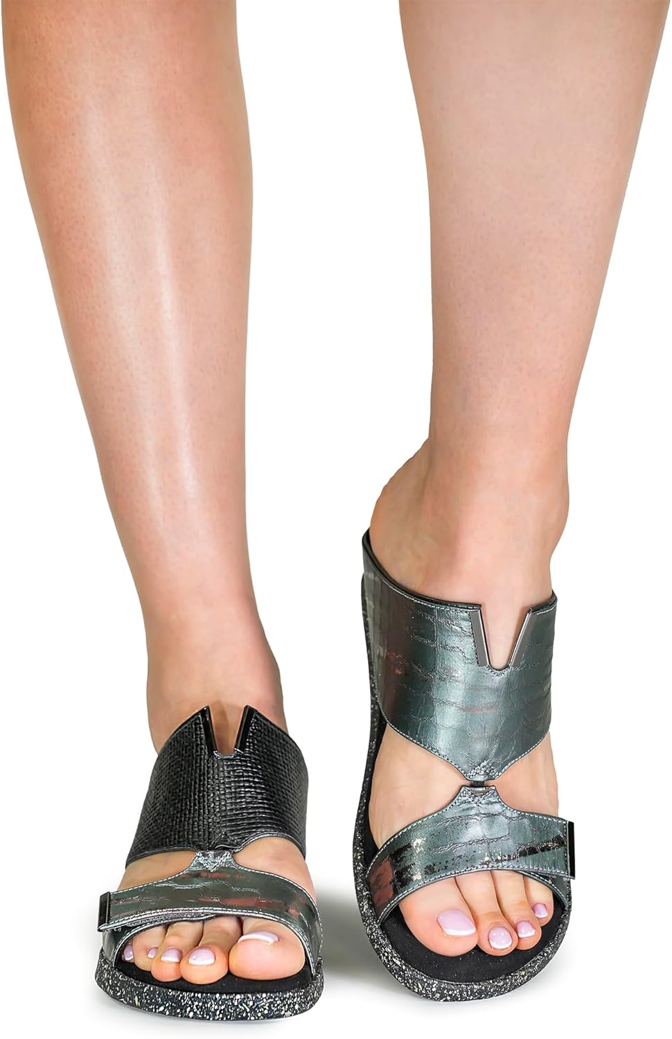 Modzori Kleo Women's Low Wedge Reversible Slide Sandal - Image 4