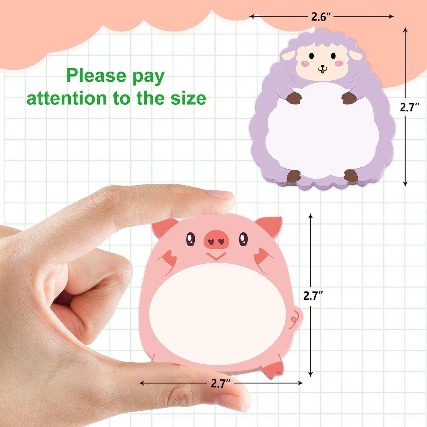 Fancy Land 24 Pads Cute Sticky Notes Animals Memo Pads Office Supplies image 2