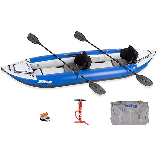 Sea Eagle 380X 12'6" Explorer Inflatable Kayak- Fishing, Touring, Camping, Exploring &White Watering-Self Bailing, Removable Skeg, Drop Stitch Floor