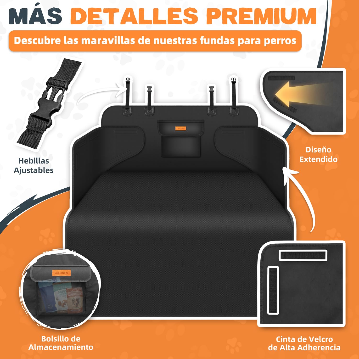 Funda Maletero Coche Perros Universal, Protector Antideslizante y Impermeable, con Protección Lateral, Cubierta Coche Antiarañazos Lavable para SUV Camión Sedán, Negro(Ligero)