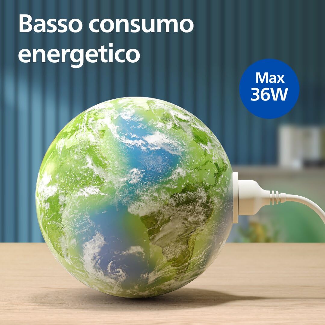 Philips PureProtect 3200 Series: Purificatore d'aria Intelligente, Filtro HEPA e a Carbonio Attivo, CADR 500 m³/h per spazi di 130 m², ultra-silenzioso ed efficiente energeticamente (AC3210/12)