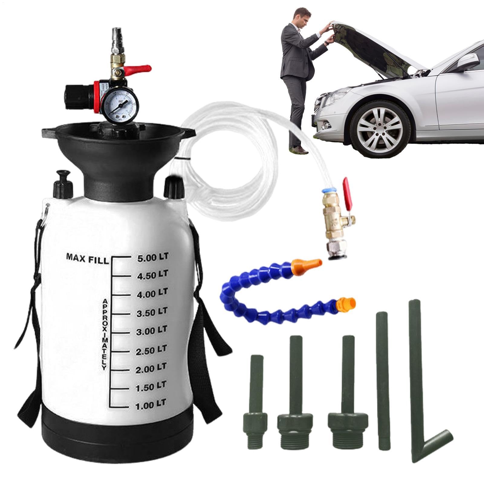Bomba de aceite de transmisión,Bomba de fluido de transmisión | Kit de bomba de líquido de transmisión portátil de 5 litros, de transferencia de aceite de caja de cambios con adapta