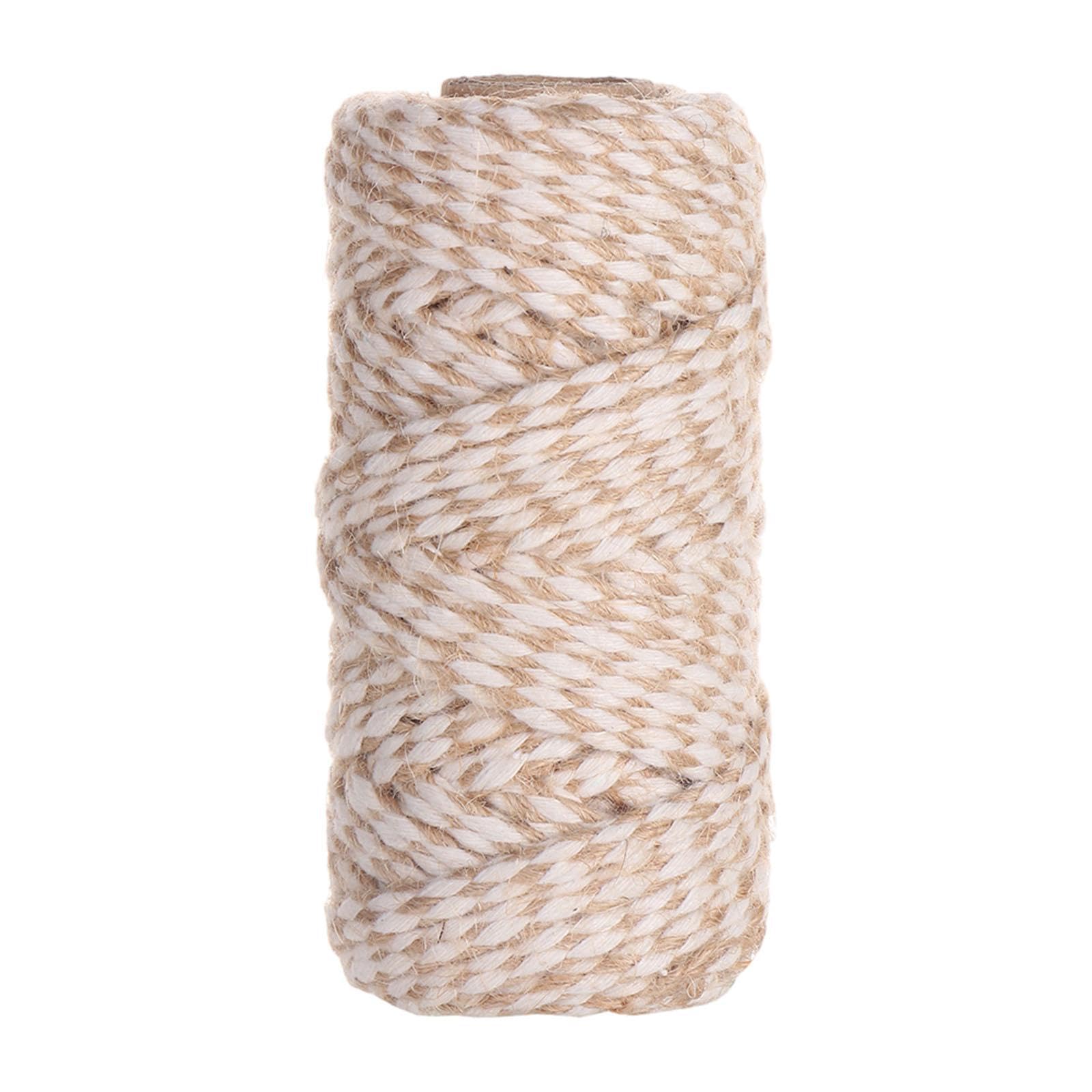PIXZCSA Unique Jute Twine Rope Art Projects Gardening Crafts Gift Wrapping And Home Decoration Sturdy Jute String Can Be Used As Cooking String In Kitchen, Cotton, 6mm