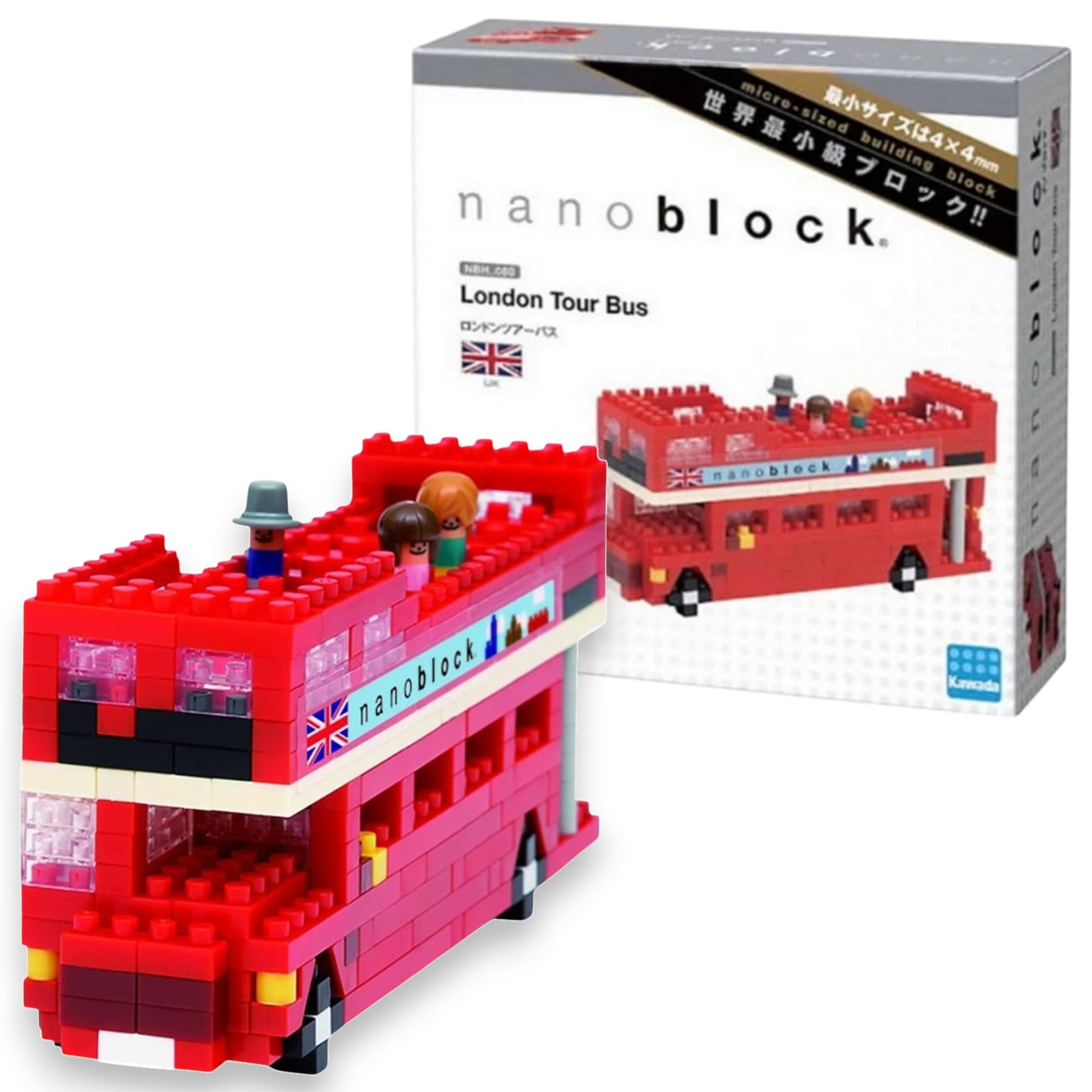 Nanoblock London Tour Bus Model | Nanoblocks Building Blocks Puzzles For Adults And Kids | Build Your Own Plastic Model Kits With Mini Bricks Make Great Gifts For Teens And Adults Age 12+