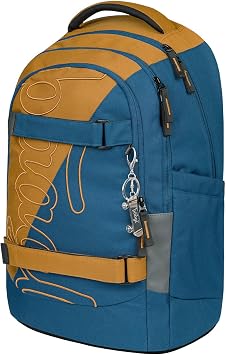 Baagl School Backpack for Boys Girls Teenagers - Skate Max - Skateboard Backpack - Children's Backpack with Laptop Compartment and Chest Strap for School Secondary School Middle School 30 L (Duo)