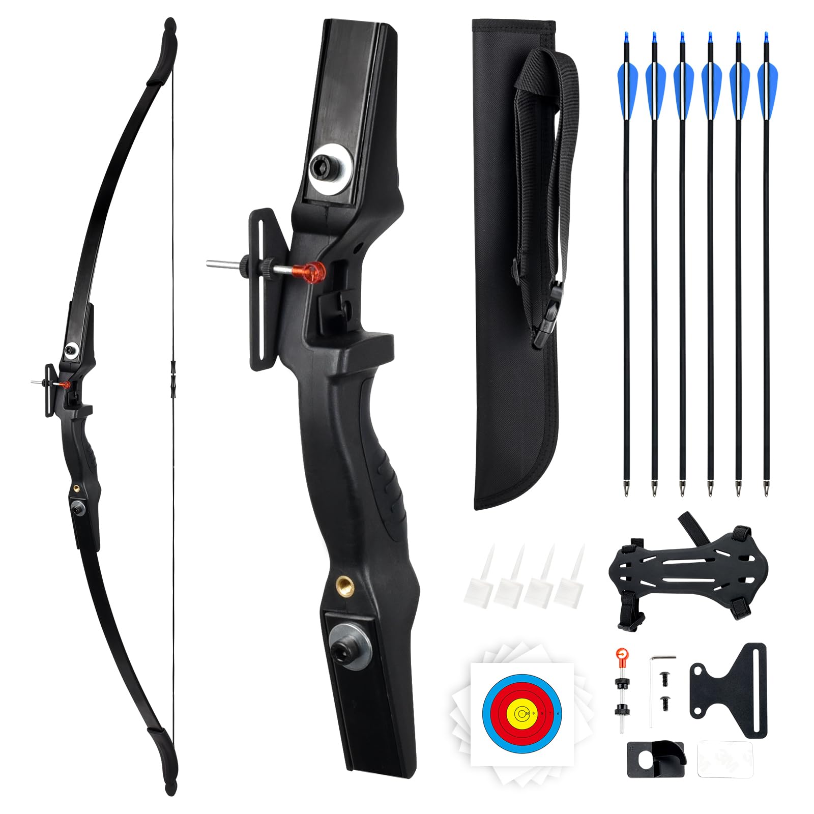 Catch&Hunt 30lbs Recurve Bow and Arrow,Archery Bows Set for Adults,Right Hands Bow,Suitable for Beginner Teenagers Outdoor Hunting,Target Practice