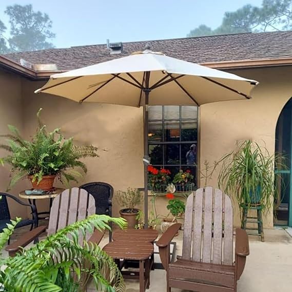 Patio Umbrella Replacement Covers - Umbrella Replacement Canopy, 6/8 Ribs Garden Parasol Canopy Cover, Market Table Parasol Replacement Top For Cantilever Umbrella, UV50+, Waterproof(Grey,6 ribs-3m(9.