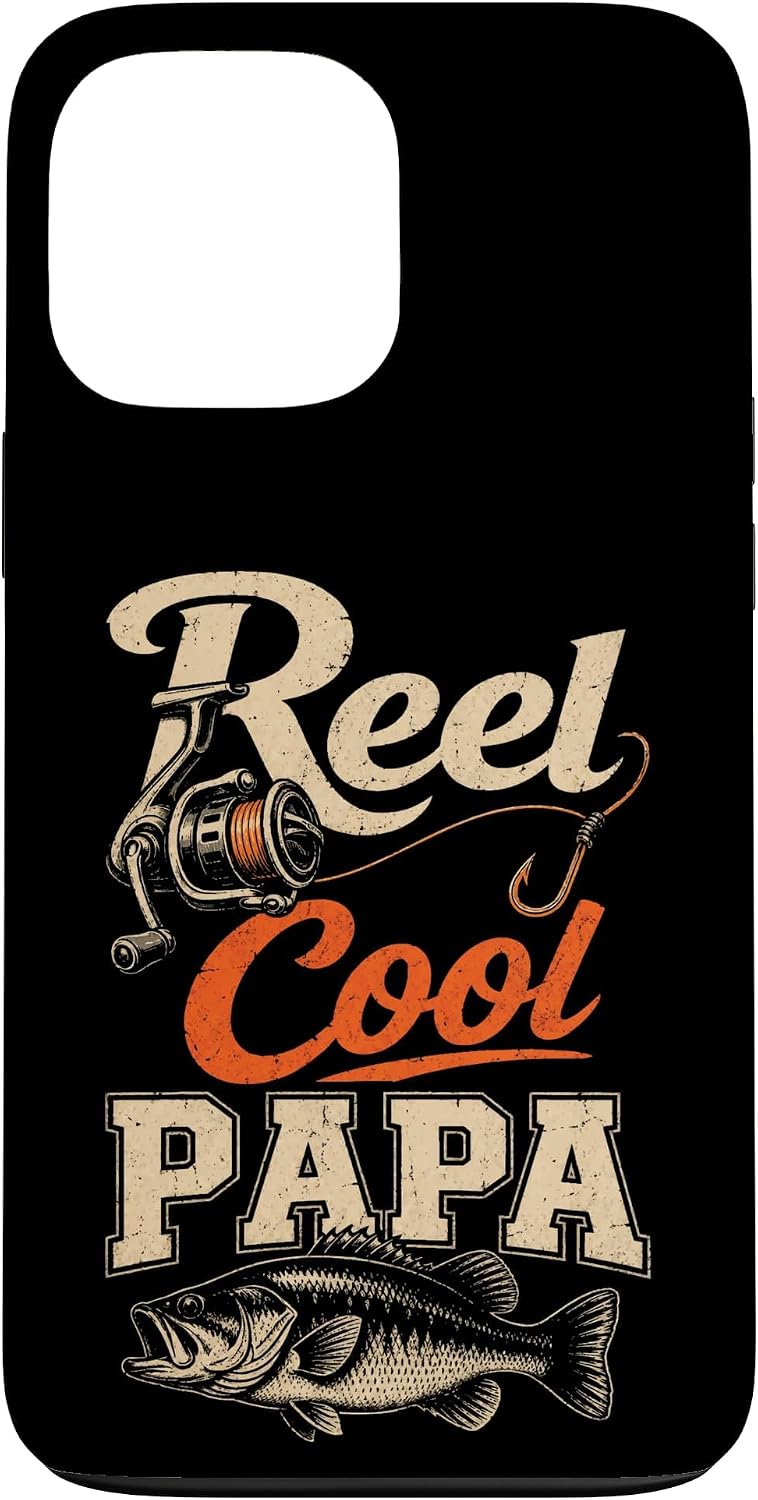 Fishing Reel Cool Papa Funny Grandpa Bass Gift Case for iPhone 13 Pro Max