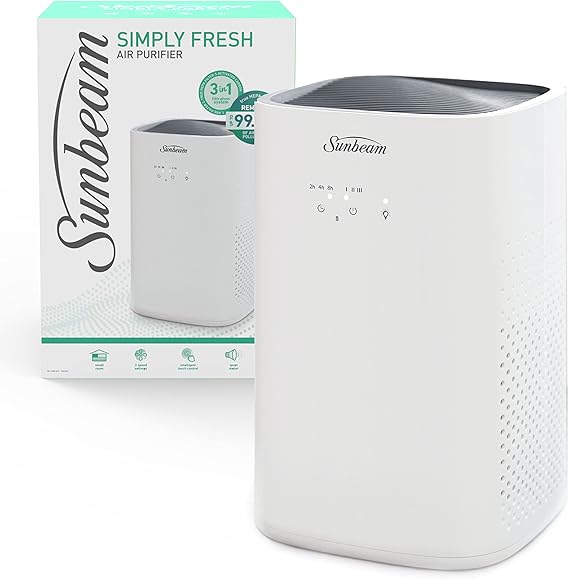 Sunbeam Simply Fresh Air Purifier True HEPA Filter Removes 99.97