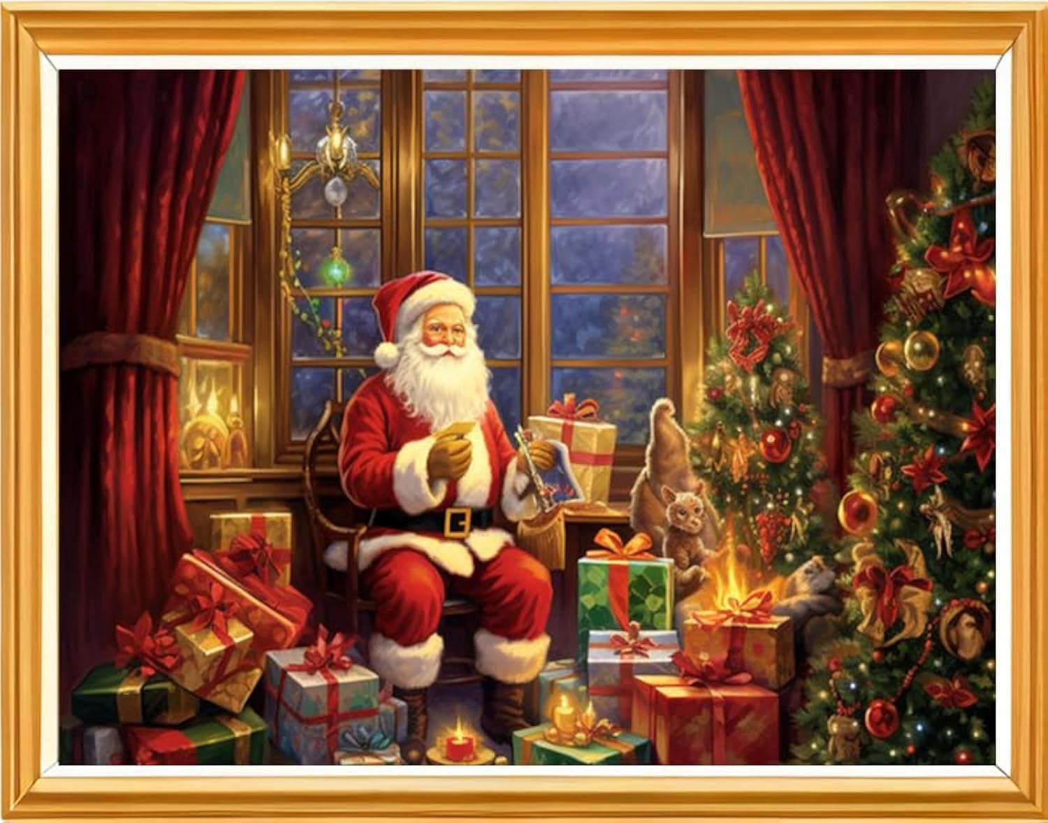 Joyhoor Cross Stitch Kits for Beginners Stamped Cross-Stitch Supplies Needlework preprint Embroidery Kits for Adults DIY Needlepoint Kits Embroidery Patterns 11CT-Santa Claus 16x20 inch